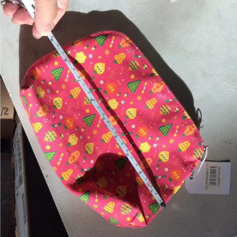 L’Occitane Red cosmetic almond bag NWT